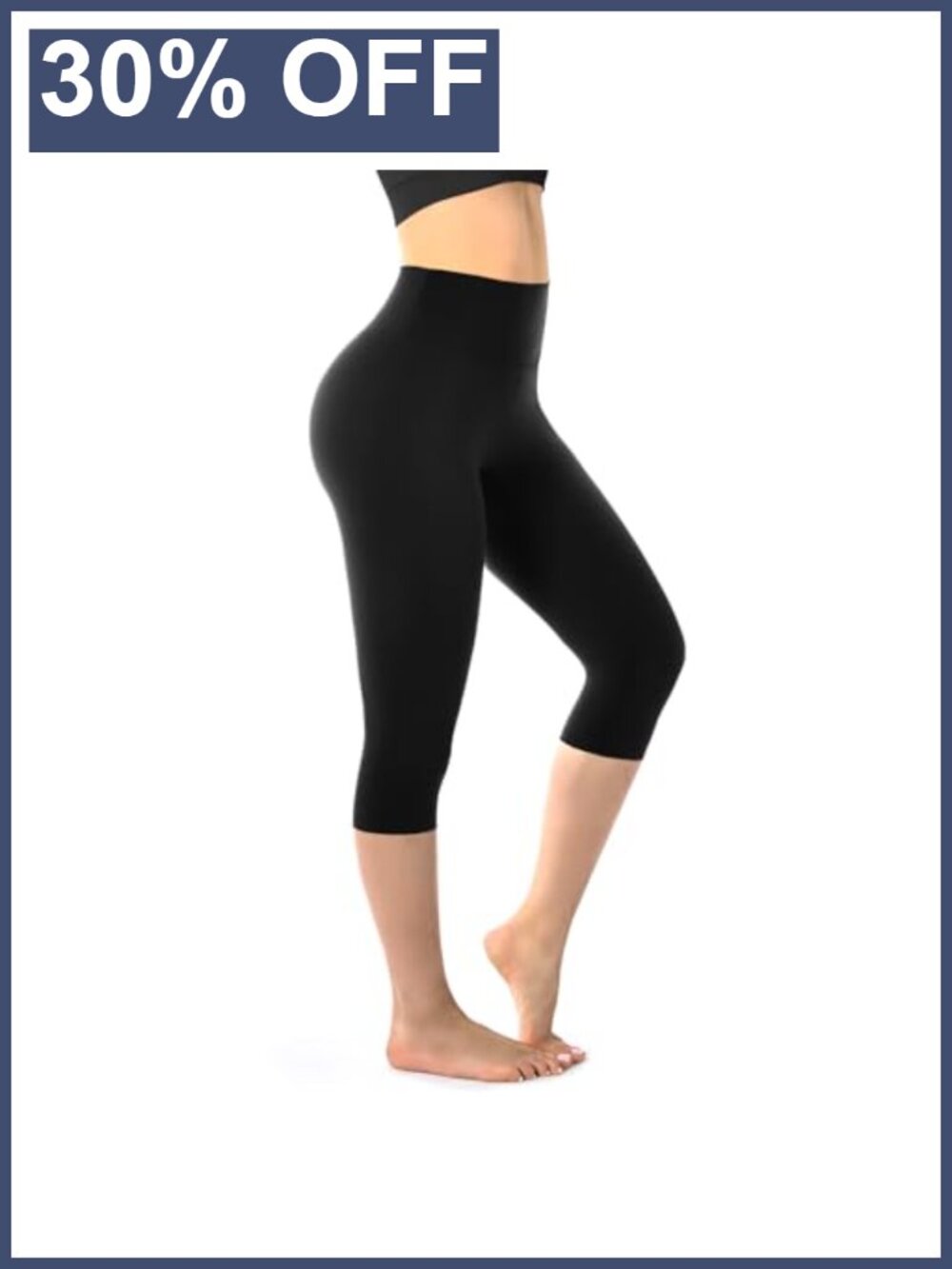 Walifrey Capri Leggings High Waist Cropped Workout Fitness
